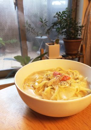残ったシチューでクリームスープパスタ-レシピのメイン写真