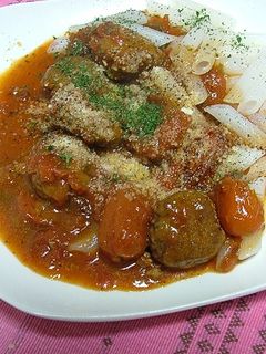骨挽き鰯つみれ団子のトマトソース煮込み-レシピのメイン写真