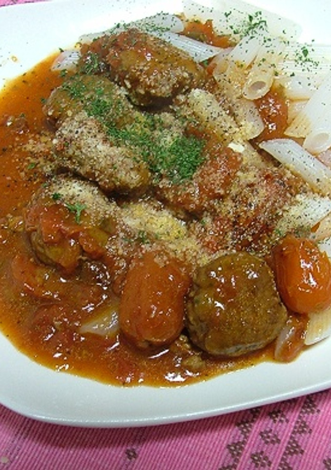 骨挽き鰯つみれ団子のトマトソース煮込み-レシピのメイン写真