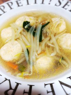 鶏つくねと野菜の中華餡掛けスープ-レシピのメイン写真