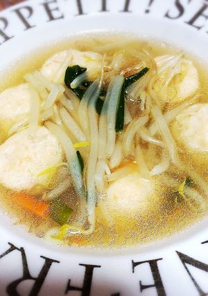 鶏つくねと野菜の中華餡掛けスープ-レシピのメイン写真