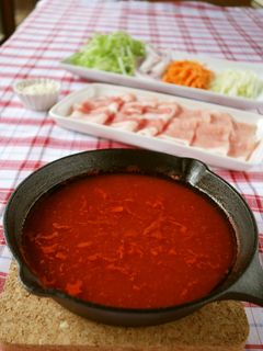 真っ赤な椿のオイルしゃぶしゃぶ-レシピのメイン写真