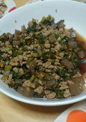 大根の葉と挽肉の甘辛炒め-レシピのメイン写真