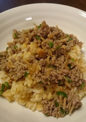 なめ茸で簡単♪肉あんかけチャーハン-レシピのメイン写真