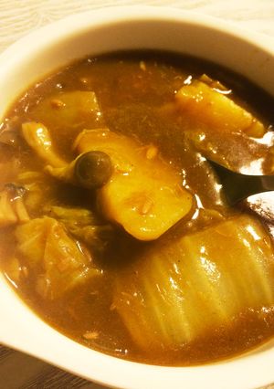ポトフ変身☆ツナと白菜で和風スープカレー-レシピのメイン写真