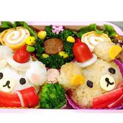 รูปของ リラックマの Xmasキャラ弁♡