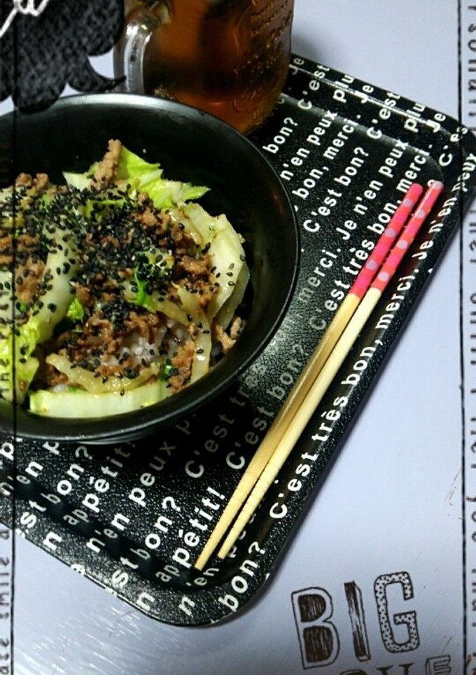 簡単白菜とひき肉の中華丼-レシピのメイン写真