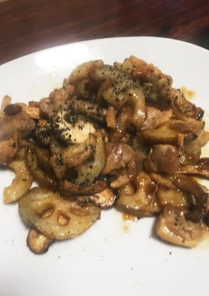 蓮根、しいたけ、鶏肉の甘酢炒め-レシピのメイン写真