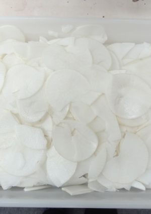電動野菜スライサーで大根のスライス-レシピのメイン写真