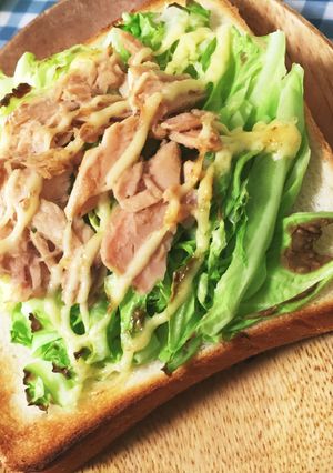 【ツナ缶で】焼きキャベツトースト-レシピのメイン写真
