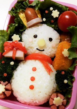 キャラ弁クリスマス第2段！雪だるま！-レシピのメイン写真