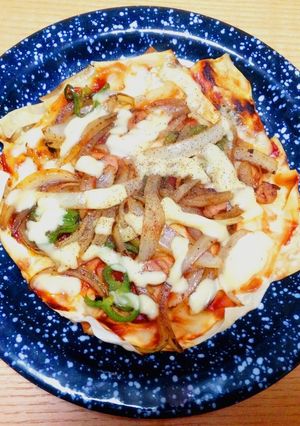 ワンタン皮でピザ-レシピのメイン写真