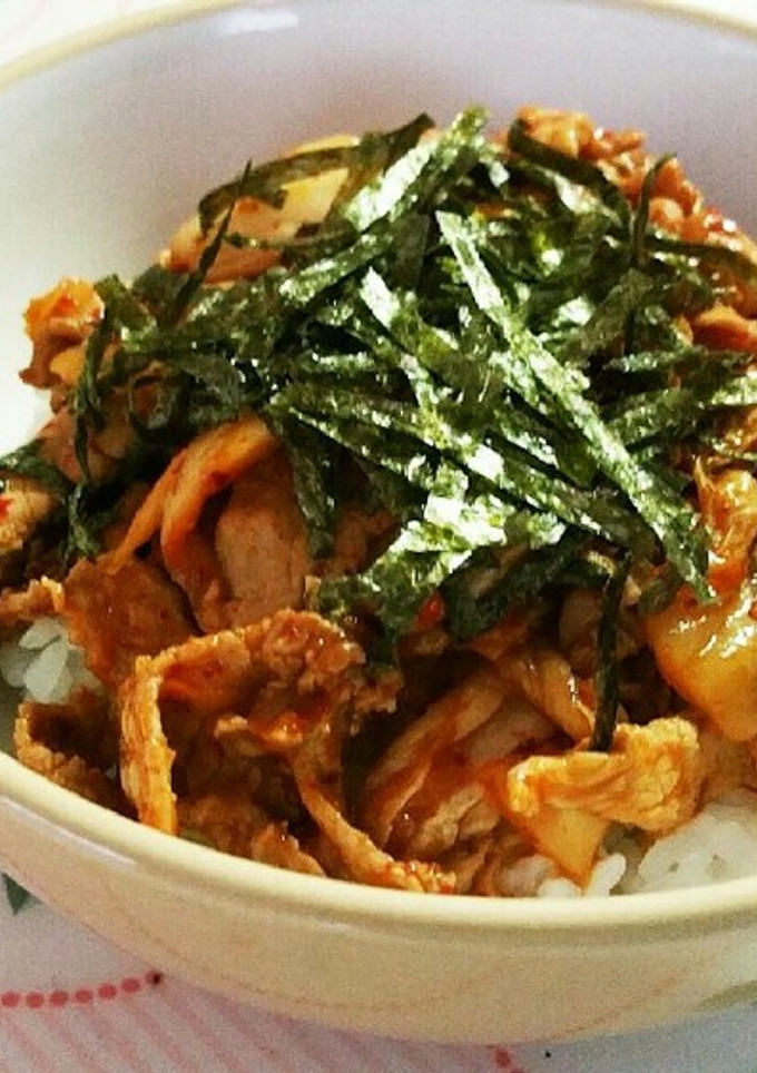 簡単３STEP☆豚キムチ丼-レシピのメイン写真