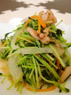 ぱっと一品☆豆苗とイカ塩辛のバター炒め-レシピのメイン写真