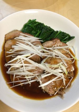 とろとろ絶品煮豚の餡かけ白髪ねぎ添え-レシピのメイン写真