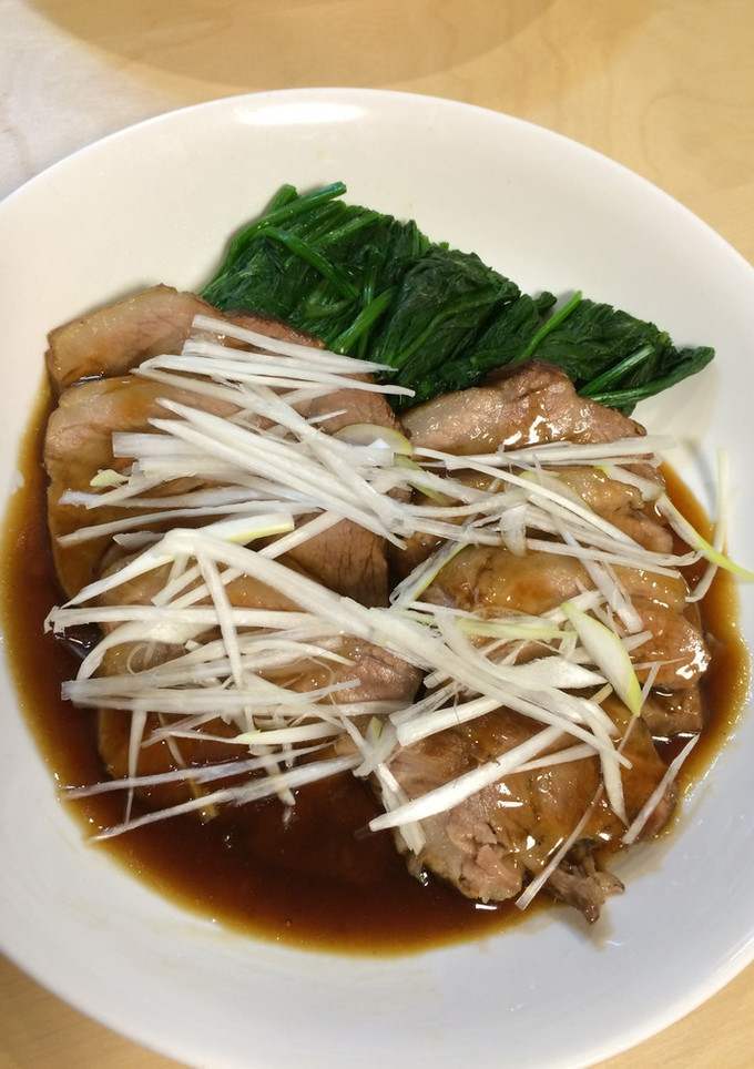 とろとろ絶品煮豚の餡かけ白髪ねぎ添え-レシピのメイン写真