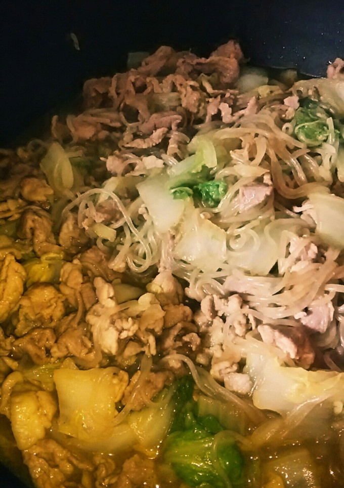 白菜と豚こまと糸こんにゃくのカレー炒め-レシピのメイン写真
