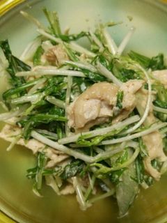 蒸し鶏と水菜のゴマサラダ-レシピのメイン写真