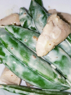 ささみとえんどう豆ごま風味マヨネーズ炒め-レシピのメイン写真