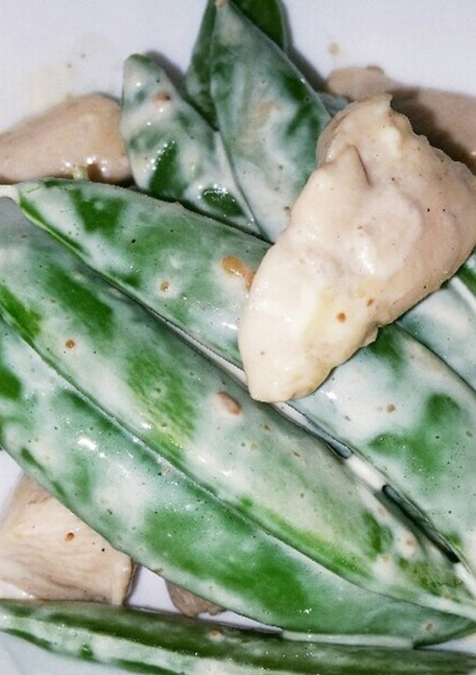 ささみとえんどう豆ごま風味マヨネーズ炒め-レシピのメイン写真