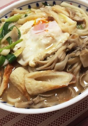 キノコたくさん味噌煮込みうどん-レシピのメイン写真