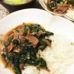 รูปของ 牛肉とほうれん草のあんかけご飯