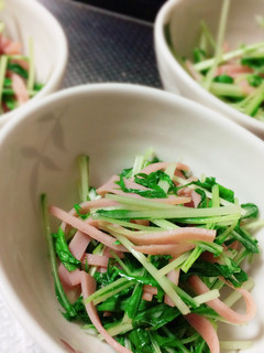 パパッと☆簡単&適当水菜とハムの炒め物-レシピのメイン写真