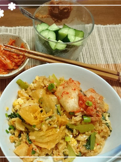 鍋振らない!石焼ビビンバ風☆キムチ炒飯-レシピのメイン写真