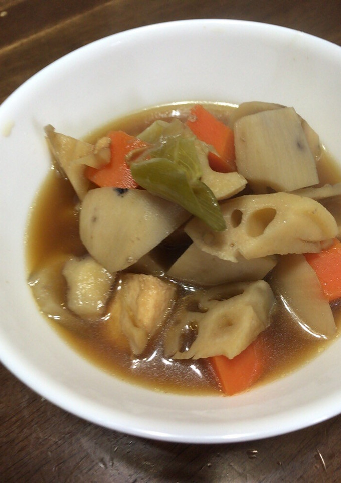 れんこんと鶏ささみ肉の煮物-レシピのメイン写真