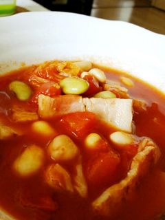 ベーコンと白菜のビーンズトマト煮込スープ-レシピのメイン写真
