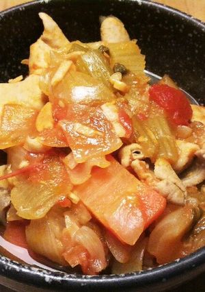 トマトソースでモツ煮込み-レシピのメイン写真