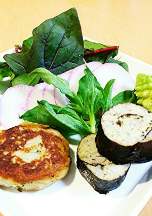 ヘルシーな根菜入り青魚のハンバーグ♪-レシピのメイン写真