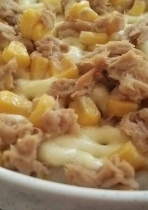 シーチキンプラスコーンの餅入りマヨ焼き♪-レシピのメイン写真