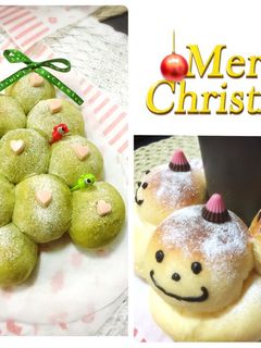クリスマスツリー&雪だるまのちぎりパン-レシピのメイン写真