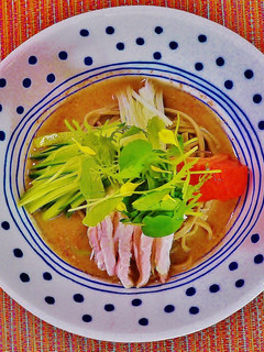 味噌風味のバンバンジー蕎麦♪-レシピのメイン写真