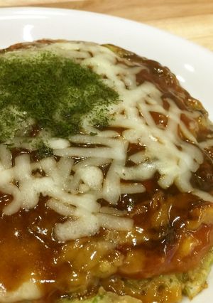 フライパンで作る！ピザ風お好み焼き♪-レシピのメイン写真