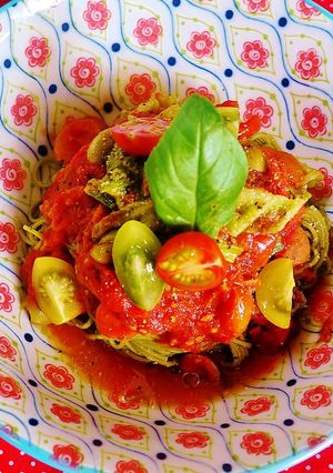トマトとオリーブのシチリア蕎麦-レシピのメイン写真