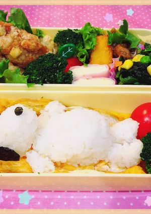 キャラ弁♪お昼寝スヌーピー弁当-レシピのメイン写真