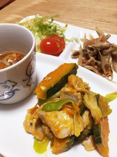 豚とかぼちゃの中華炒め-レシピのメイン写真