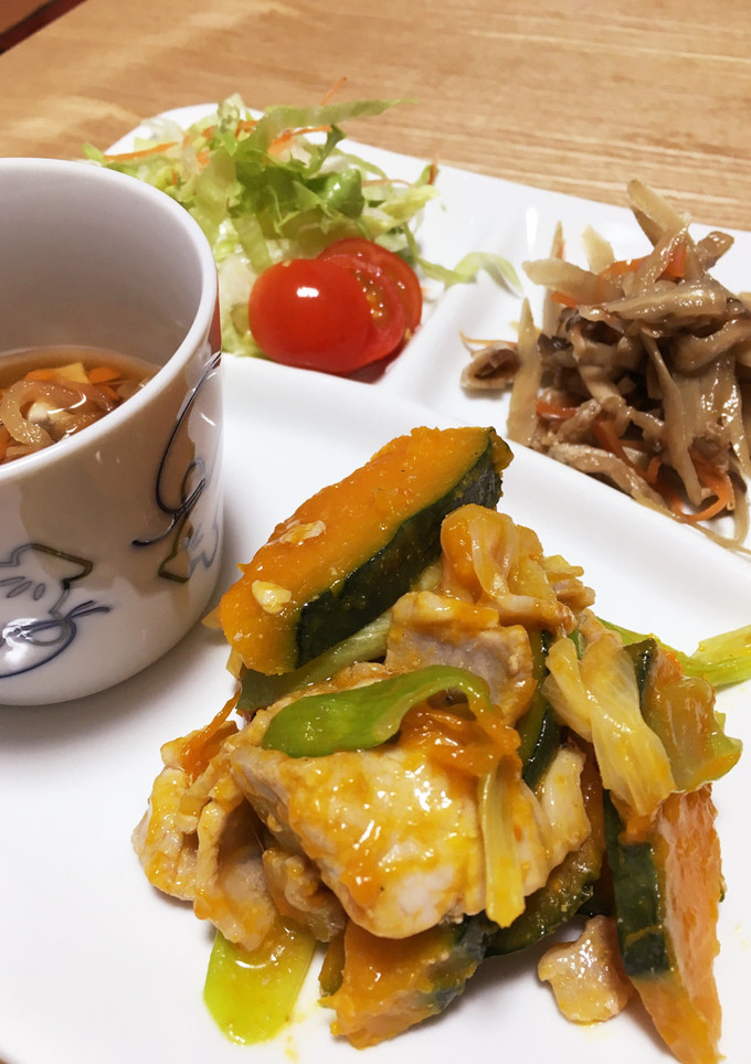 豚とかぼちゃの中華炒め-レシピのメイン写真