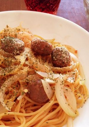 ルパンと次元のミートボールパスタ-レシピのメイン写真