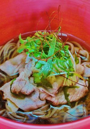 体がぽこぽこ☀豚肉と大葉の生姜力蕎麦♪-レシピのメイン写真
