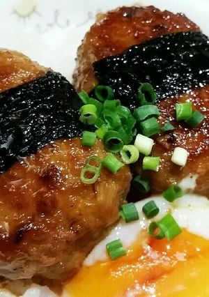 温泉卵のせ❤磯辺焼き風の甘辛つくね丼♪-レシピのメイン写真