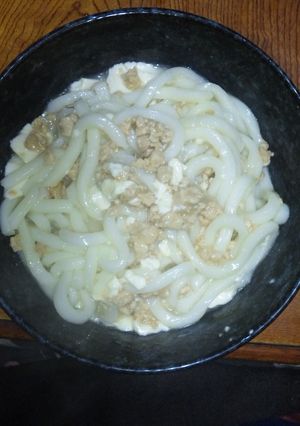 鶏肉味噌あんかけうどん-レシピのメイン写真