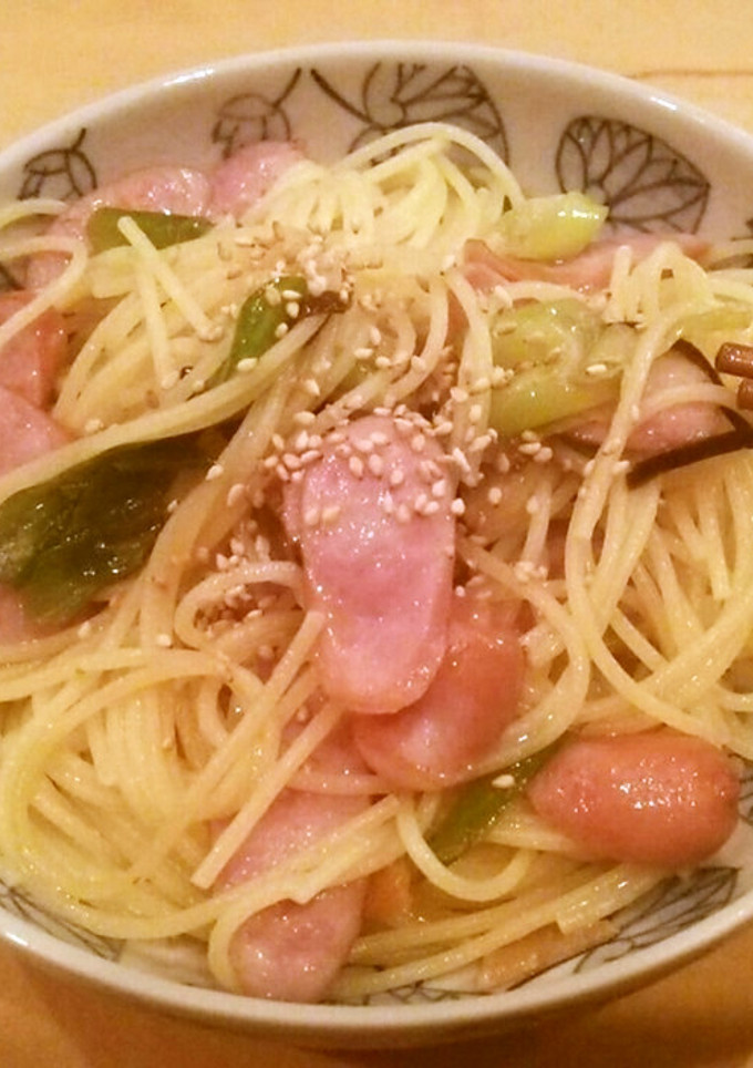 ソーセージとネギの和風パスタ-レシピのメイン写真