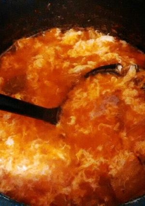 酸っぱいキムチでたまごスープ！-レシピのメイン写真