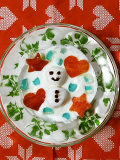 ヨーグルトアート☆簡単☆雪だるま-レシピのメイン写真