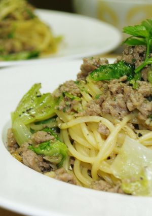 ♪ひき肉とレタスのパスタ♪-レシピのメイン写真
