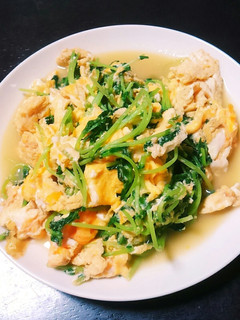 豆苗と卵♪ 簡単! ふわふわ卵-レシピのメイン写真