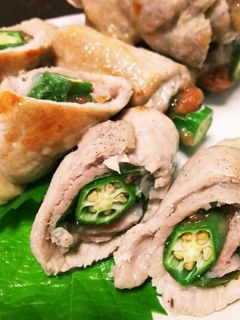オクラの梅シソ豚肉巻き-レシピのメイン写真